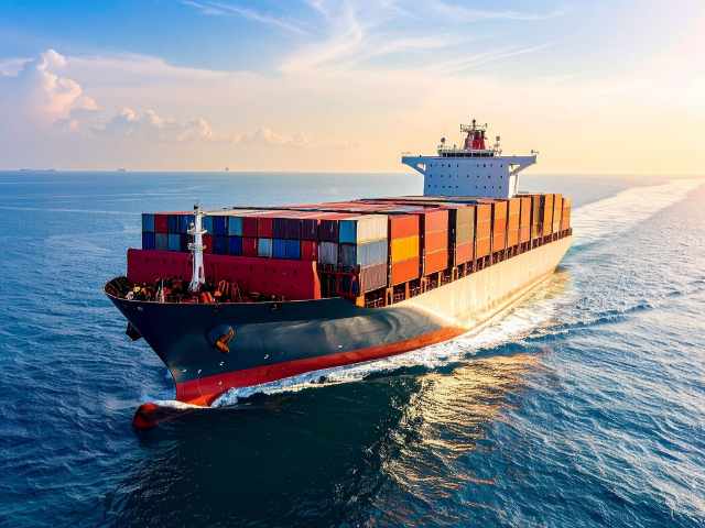 container ship out at sea