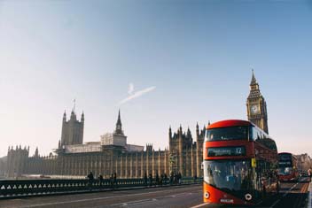 London view from Westminster Bridge on Elizabeth Tower - Big Ben