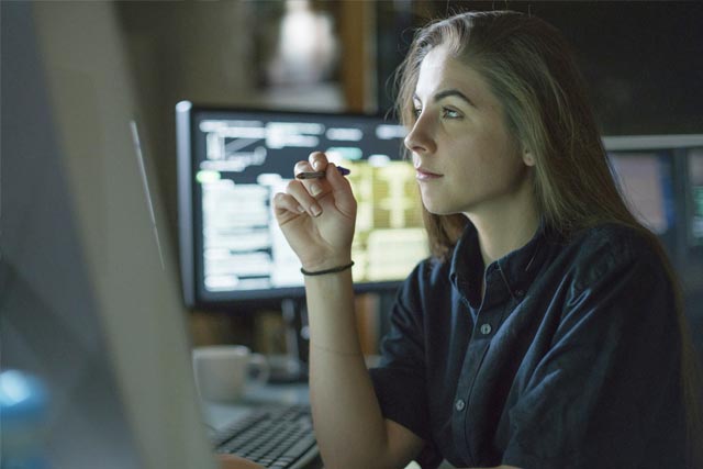 woman checkin financial risk