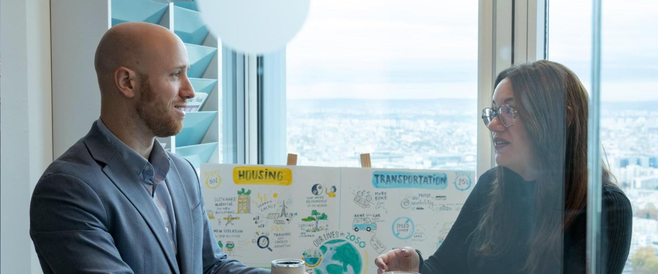two people meeting in the office