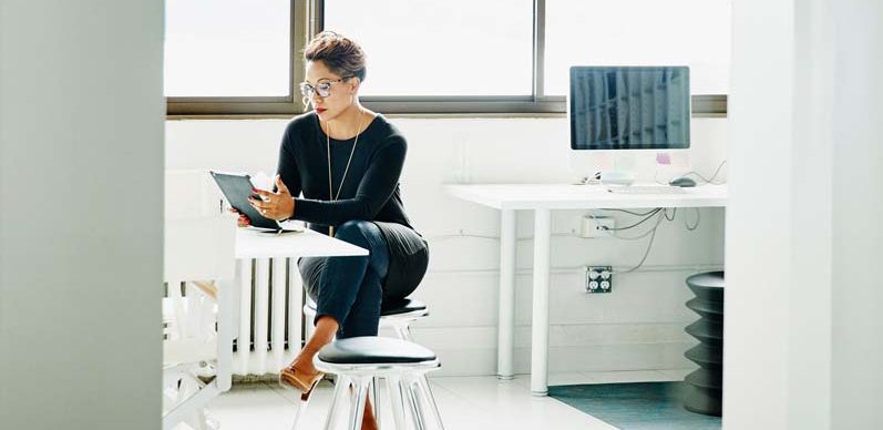 woman with the tablet in the office