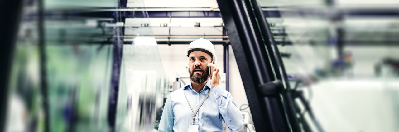 A man is having a phone call 