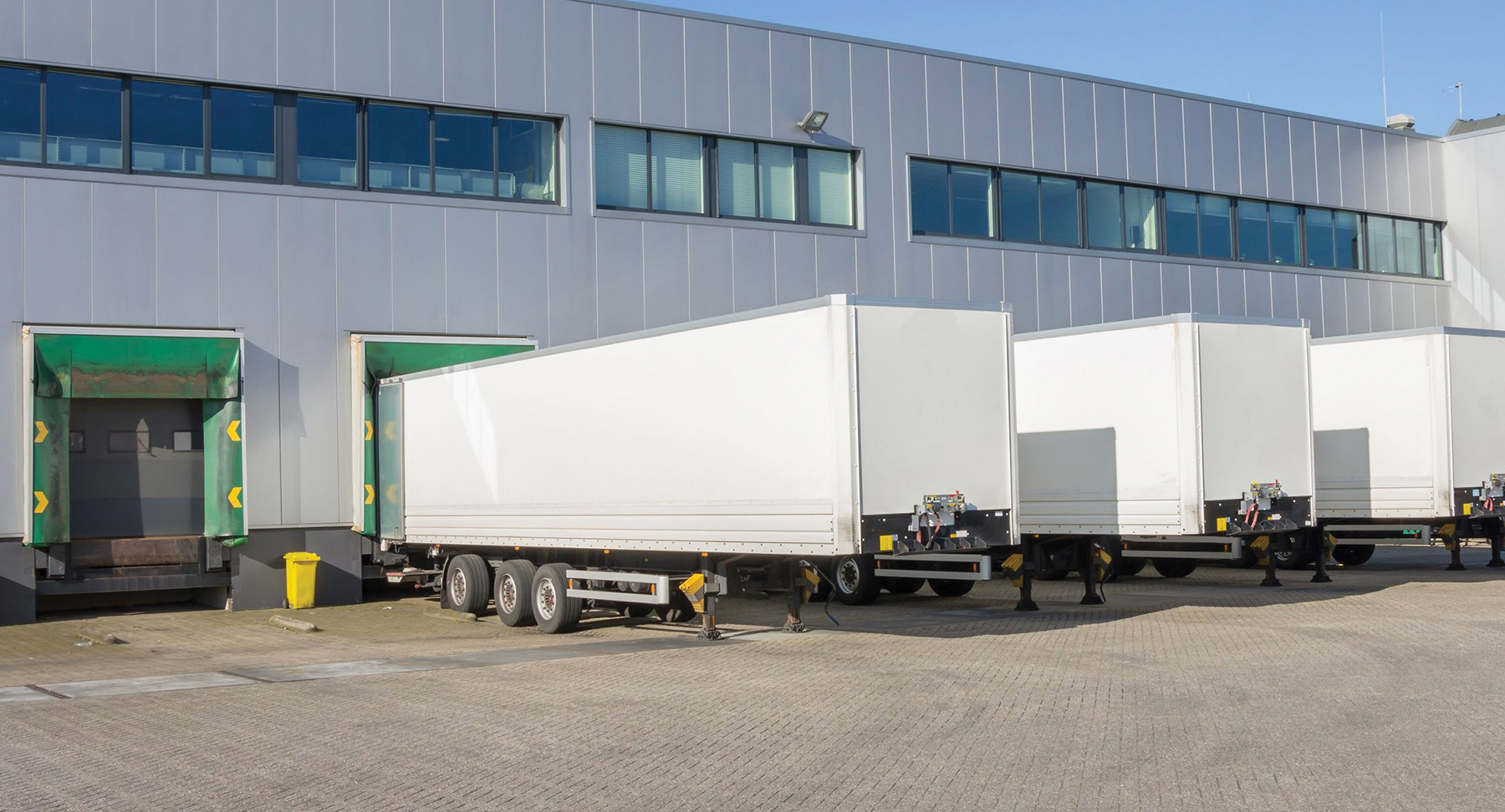 Semi Trucks parked at loading deck