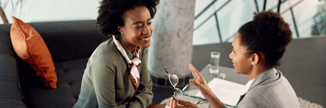 two colleagues talking