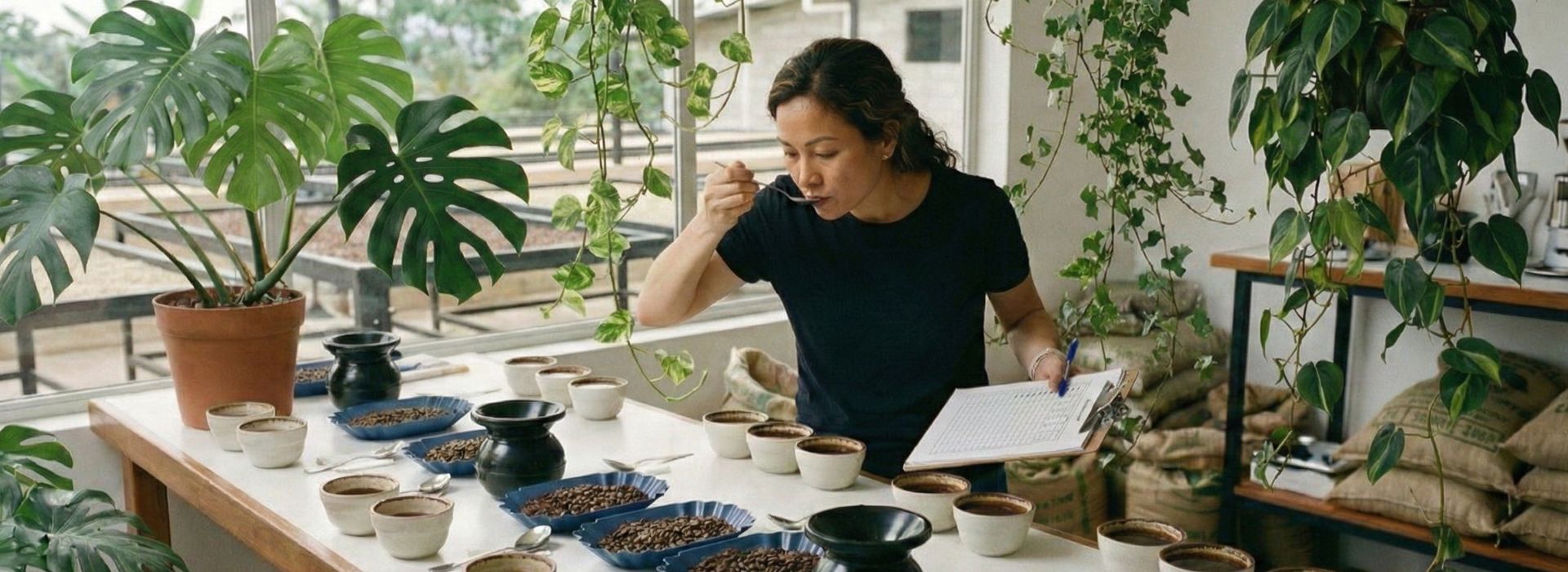 Un-producteur-de-café-goûtant-le-café