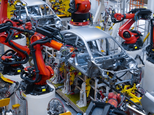 Catena di montaggio di un'industria automobilistica