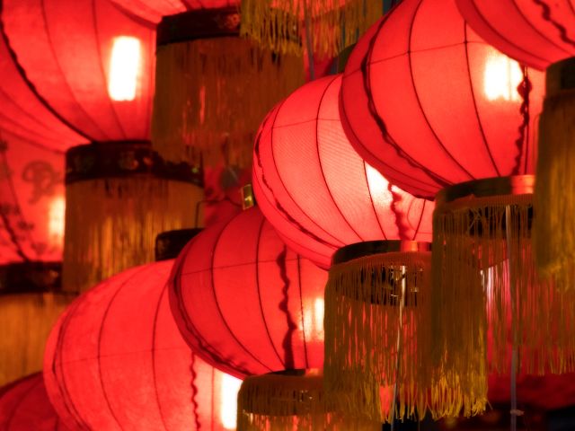 Lanterne cinesi rosse