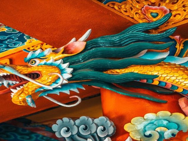 Dipinto di un dragone cinese
