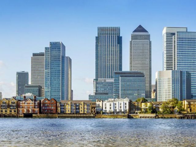 Vista di Canary Wharf, a Londra