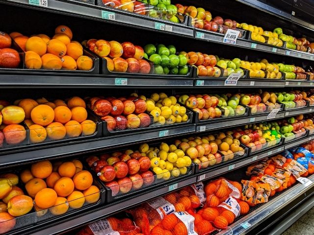 Reparto ortofrutta di un supermercato