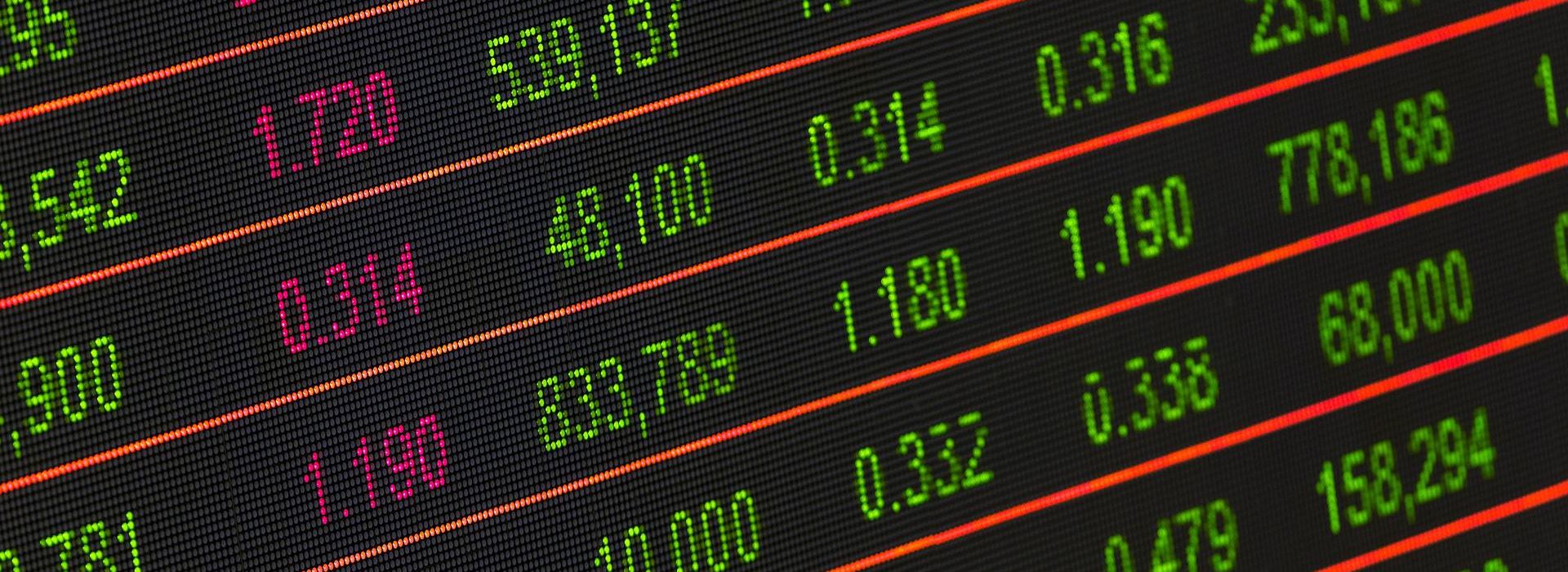 Tabellone elettronico con dati numerici