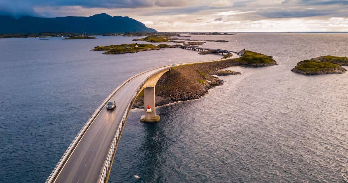 Driving over a bridge