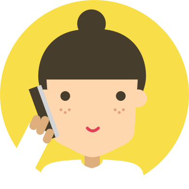 trade credit insurance contact agent girl with phone and yellow background